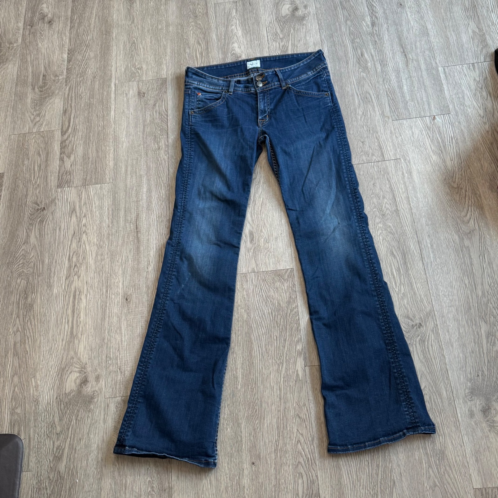 Hudson Signature Bootcut Jeans Dark Wash Low Rise Flap Pocket Size 30